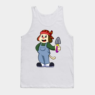 Dog at Farmer with Flower trowel Tank Top